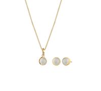 Elli - Set senza pietra Moonstone Bianco 925 Sterling Silver Gold-plated Set gioielli 1 pieces female