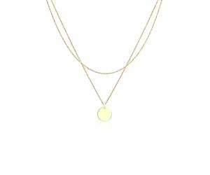 Elli - Set Strati Cerchio Placchetta di Base Minimale in Argento Sterling 925 Placcato Oro Collane 1 pieces female