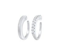Elli - Single Earcuff Duo Trend Blogger con cristalli Zirconia in argento sterling 925 Orecchini 1 pieces female
