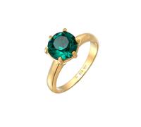 Elli - Solitario elegante con cristallo verde in Argento Sterling 925 placcato oro Anelli 1 pieces female