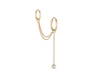Elli - Solitario Glamour Cristallo 925 Argento Orecchini 1 pieces female