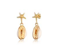 Elli - Stella Marina Conchiglia Spiaggia Maritimo in Argento Sterling 925 Placcato Oro Orecchini 1 pieces female