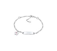 Elli - Targhetta identificativa incisione fiore nascita in argento sterling 925 Bracciali e Braccialetti 1 pieces female