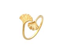 Elli - tendenza foglia di Gingko aperta in Argento Sterling 925 placcato oro Anelli 1 pieces female