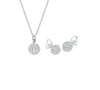 Elli - Ciondolo Sfera Set Orecchini a Perno con Cristalli in Argento Sterling 925 Parure gioielli 1 pieces female