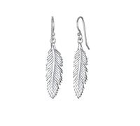 Elli Women's 925 Sterling Silver Xilion Cut Round Feather Earrings