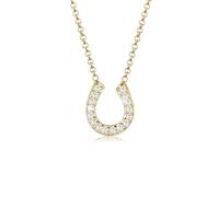 Elli Women's 925 Sterling Silver Xilion Cut Zircon Horse Shoe Pendant Necklace