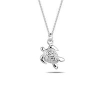 Elli Collana Donne Corazza Tartaruga Ciondolo Sole in Argento Sterlino 925