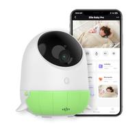 Ellie, baby monitor con fotocamera e audio, protezione per il viso, allarme, intelligenza artificiale, sonninna nanna, 2K HD, registrazione fotografica automatica, recinzione virtuale, visione