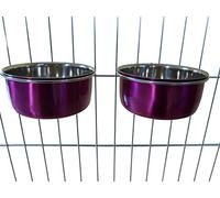 Ellie-Bo - Coppia di Ciotole per Cani/Gabbie o Penne, Piccole, 0,6 l, Colore: Rosa