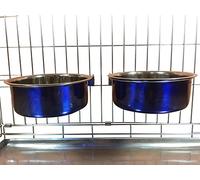 Ellie-Bo - Coppia di Ciotole per Cani, per Gabbie, Penne o Gabbie, 2 Litri, Colore: Blu