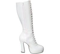 Ellie Facile Bianco Combattimento con Lacci Zip Gothic Costume Punk Stivali 5 "