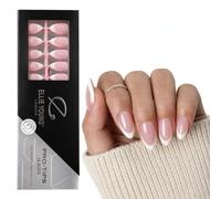 Ellie Young Pro-Tips, 150 unghie a pressione, rosa, corte, a mandorla, per French Nail Tip, 15 misure, extension per unghie in gel acrilico per un facile fai da te (solo unghie)
