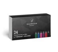 ELLINGTON PENS Cartucce di inchiostro per penna stilografica, confezione da 24 colori vivaci, 6 colori standard, qualità premium e atossica, inchiostro di lunga durata