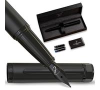 Ellington Pens Set di penne stilografiche di lusso per scrivere, pennino medio liscio, include convertitore di inchiostro ricaricabile, 3 cartucce d'inchiostro [nero e blu], confezione regalo,