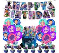 Ellio Festa di Compleanno, 30 pcs Set Palloncini Compleanno per Bambini, cartone animato Decorazioni di Compleanno - Bandiere, Palloncini, Decorazioni per Torte, Cupcake Topper