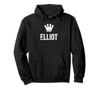 Elliot Il re/Corona e Nome Design per Uomo Chiamato Elliot Felpa con Cappuccio