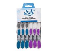 Elliott - Mollette per la Biancheria, in plastica Extra Resistente, con Impugnatura Morbida, Decorazione a Onde, Confezione da 24