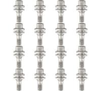 Ellis 16 bulloni di sicurezza di ricambio con rondelle piatte, M12 x 1,25, testa esagonale da 17 mm, compatibile con Citroen e Peugeot