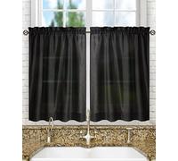 Ellis Curtain Stacey - Coppia di Tende su Misura, 142 x 114 cm, Colore: Nero