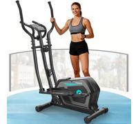 Ellittiche Da Casa con App, 3-in-1 Ellittica Ultra Silenziosa con 16 Livelli di Resistenza,volano da 6 kg, Monitor LCD, Pedale Antiscivolo, Portabottiglie, (Nero)