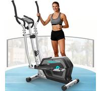 Ellittiche Da Casa con App, 3-in-1 Ellittica Ultra Silenziosa con 16 Livelli di Resistenza,volano da 6 kg, Monitor LCD, Pedale Antiscivolo, Portabottiglie, (Argento)