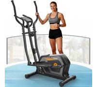Ellittiche Da Casa con App, 3-in-1 Ellittica Ultra Silenziosa con 16 Livelli di Resistenza,volano da 6 kg, Monitor LCD, Pedale Antiscivolo, Portabottiglie, (Arancione Nero)