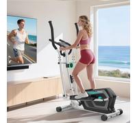 Ellittiche, Macchina Ellittica Magnetica con 16 livelli di Resistenza,display LCD, Portaborraccia, Pedali antiscivolo, Capacità di peso fino a 130KG,Cyclette Ellittica da Casa