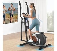 Ellittiche Magnetico con 16 Livelli di Resistenza, Macchina Ellittica Ultra-silenziosa Per la Casa, Monitor LCD, Portabottiglie, Capacità di Carico 120KG Nero