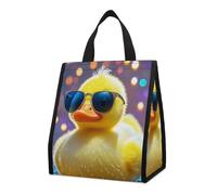 Ellow Ducky - Borsa termica per il pranzo con occhiali da sole, per donne e uomini, borsa della spesa riutilizzabile, grande borsa termica a tenuta stagna, pieghevole, portatile, per lavoro, campeggio
