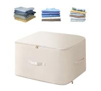 Ellxen Organizer autocomprimente per risparmiare spazio, salvaspazio per vestiti, borse organizer, copriletti, coperte, biancheria da letto (beige, 54 x 42 x 60 cm)