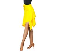 ELLYDOOR Gonna da donna per danza latina e salsa, liscia, irregolare, per salsa, tango, cha, cha, pratica, 06 Giallo, Taglia Unica