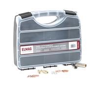ELMAG Set accessori e parti di usura MB 15 / MB EVO 15 / MBC 15 | 0,8/1,0 mm | con manicotti a gas, ugelli, molle di supporto e valigie | per pacchetti di tubi MIG/MAG