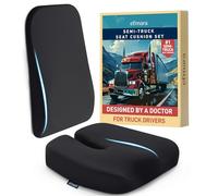 Elmara Cuscino per sedile del conducente e supporto lombare (set da 2 pezzi), accessori per camion, accessori per camion, accessori per camion, regali per camionista, cuscini per sedile di guida per