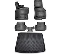 ELMASLINE 3D Tappetini Gomma e Vasca Baule per Skoda Kodiaq del 2016 7 posti | Tappetini Auto | Vasca per il bagagliaio | Accessori auto