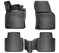 Elmasline, set di tappetini in gomma 3D per Volkswagen Tiguan II, anno di costruzione dal 2017, bordo extra alto di 5 cm