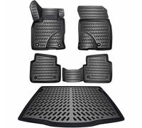 ELMASLINE Set di tappetini auto in gomma 3D e tappetino bagagliaio a vasca per Ford KUGA 3 (III) dal 2019, bordo alto