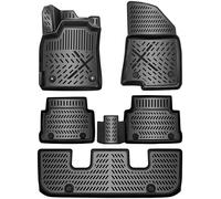 ELMASLINE - Set di tappetini in gomma 3D per SEAT TARRACO 7 posti (inclusa terza fila) | (2016-2025) | Accessori per tappetini