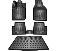 ELMASLINE Set di tappetini in gomma e vasca per bagagliaio per Fiat 500 E 2020-2024 (elettrico 500e) | Tappetini 3D e tappetino bagagliaio - Accessori