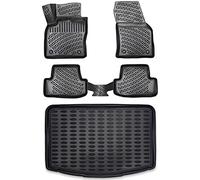 ELMASLINE Set di tappetini in gomma e vasca per bagagliaio per Hyundai II i20 2014-2020 (berlina), bordo extra alto 5 cm