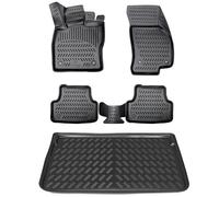 ELMASLINE Set di tappetini in gomma e vasca per bagagliaio per Opel Corsa D 2006-2014, bordo extra alto 5 cm