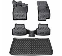 ELMASLINE Set di tappetini in gomma e vasca per bagagliaio per Skoda Superb III (3) berlina e station wagon 2015-2024 | bordo extra alto 5 cm