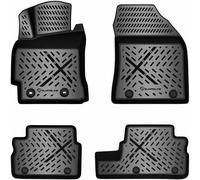 ELMASLINE Set Tappetini 3D In Gomma Per TOYOTA AURIS 1 2007-2012 Bordo Alto Nero