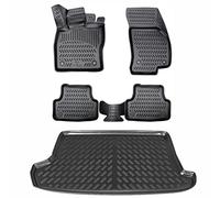 ELMASLINE Set Tappetini in Gomma 3D e Vasca Baule per VW T-ROC 2017-2025 Piano di Carico Superiore | Antiscivolo con Bordo Alto da 5 cm | Non Adatto per Cabrio!!