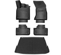ELMASLINE Set tappetini in gomma e vasca per bagagliaio per Audi Q5 2008-2017 | bordo extra alto | accessori tappetini