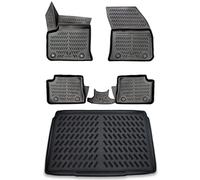 ELMASLINE Tappetini in gomma 3D + tappetini per bagagliaio per Peugeot E-208 (elettrici) dal 2019 | bordo alto | tappetini di design