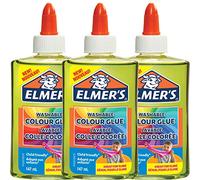 Elmer’S Colla Vinilica Colorata Semitrasparente, Lavabile, Ottima per Realizzare Slime, Verde, 147 ml, 3 Pezzi