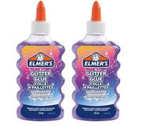 Elmer’s Colla Vinilica Glitterata, Lavabile e Adatta ai Bambini, Ottima per Realizzare Slime, Viola, 1 Pezzo (Confezione da 2)