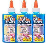 Elmer’s Colla Vinilica Metallizzata, Ottima per Realizzare Slime, Lavabile, Blu, 147 ml, 3 Pezzi