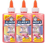 Elmer’s Colla Vinilica Metallizzata, Ottima per Realizzare Slime, Lavabile, Rosa, 147 ml, 3 Pezzi